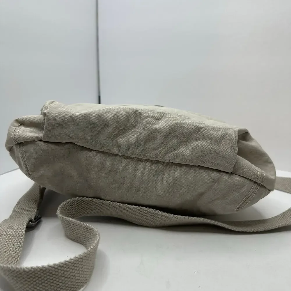 Kipling Addison Small Crossbody Bag Grey/Sage Nylon Adjustable Strap Neutral